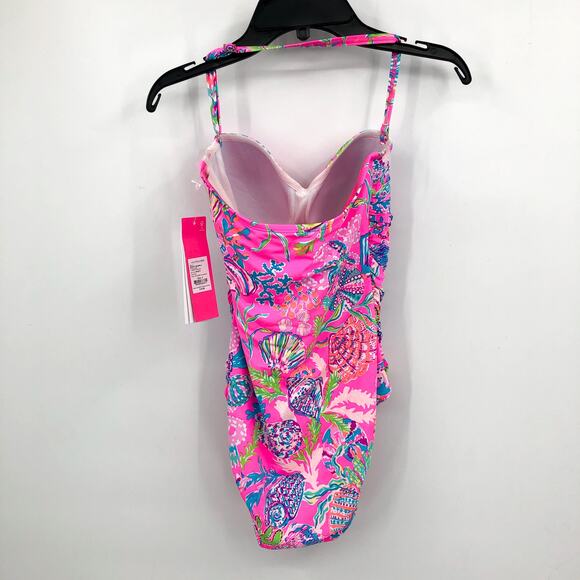 LILLY PULITZER Flamenco 1-Piece Swimsuit Size 2 Pink Shell Me Something Good NWT - Picture 5 of 12